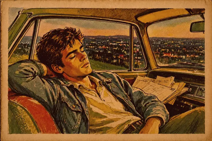 Sleeping in a car, dreaming of the screen